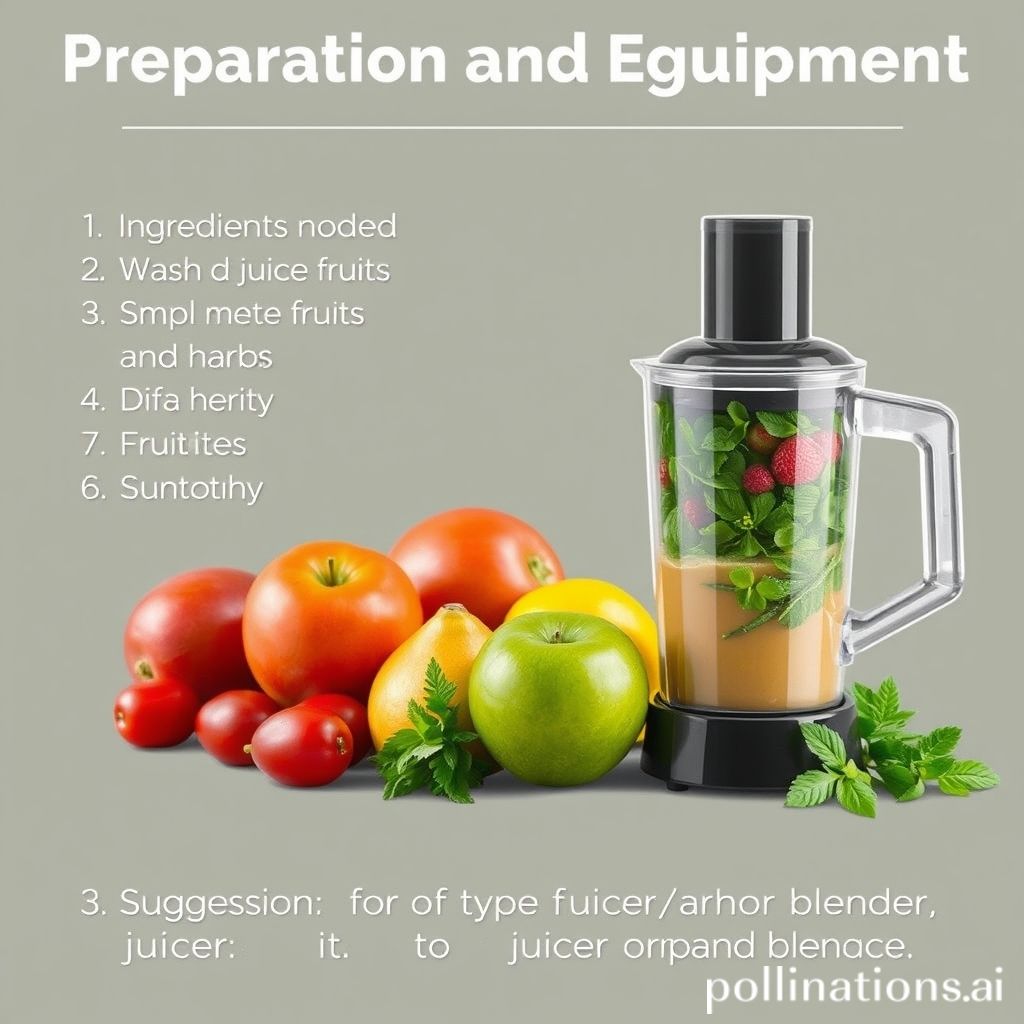 Preparation and Equipment
1. List of ingredients needed for the juice blend
2. Instructions for washing and preparing the fruits and herbs
3